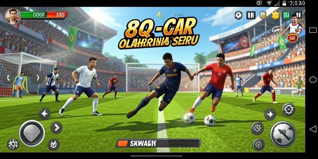 Tampilan gameplay 8QR yang penuh aksi dan interaksi olahraga.