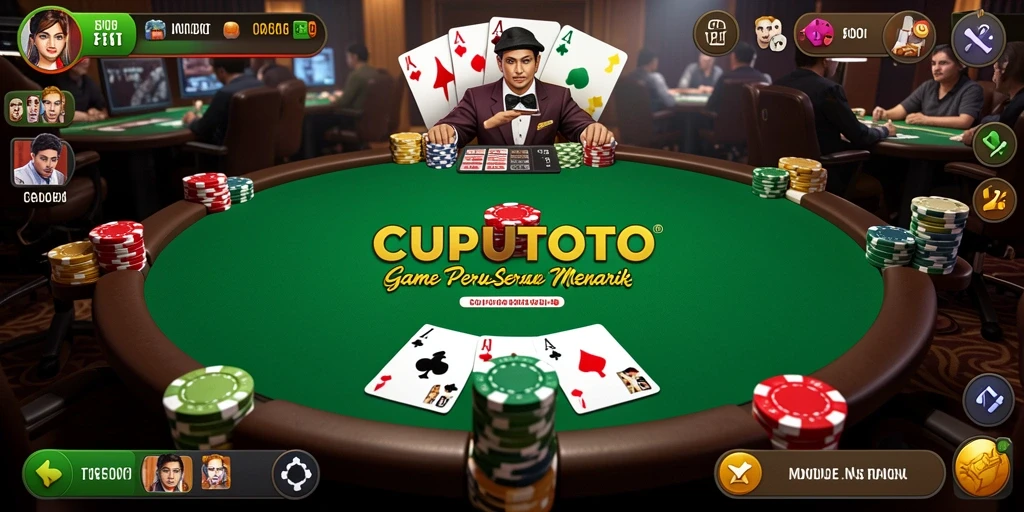 Tampilan gameplay menegangkan dalam CUPUTOTO saat bermain Poker.