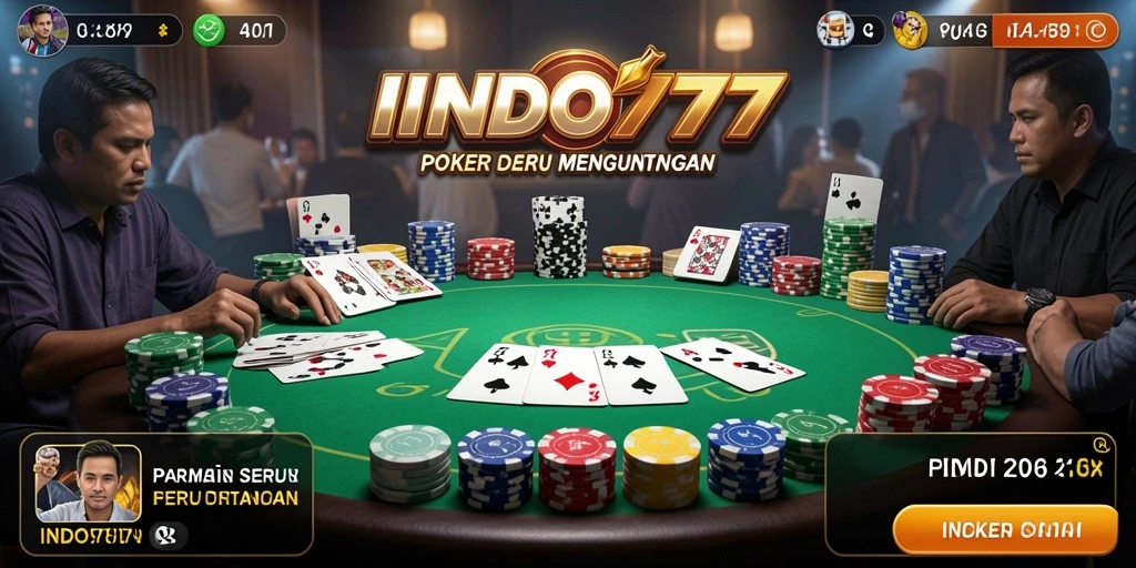 Tampilan gameplay Poker yang mendebarkan di INDO777.