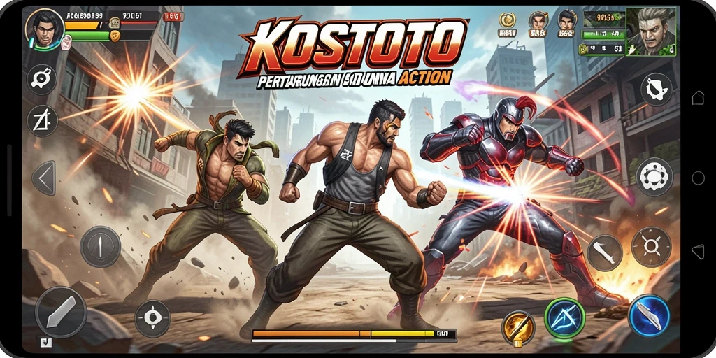 Tangkapan layar gameplay KOSTOTO yang seru dan mendebarkan.