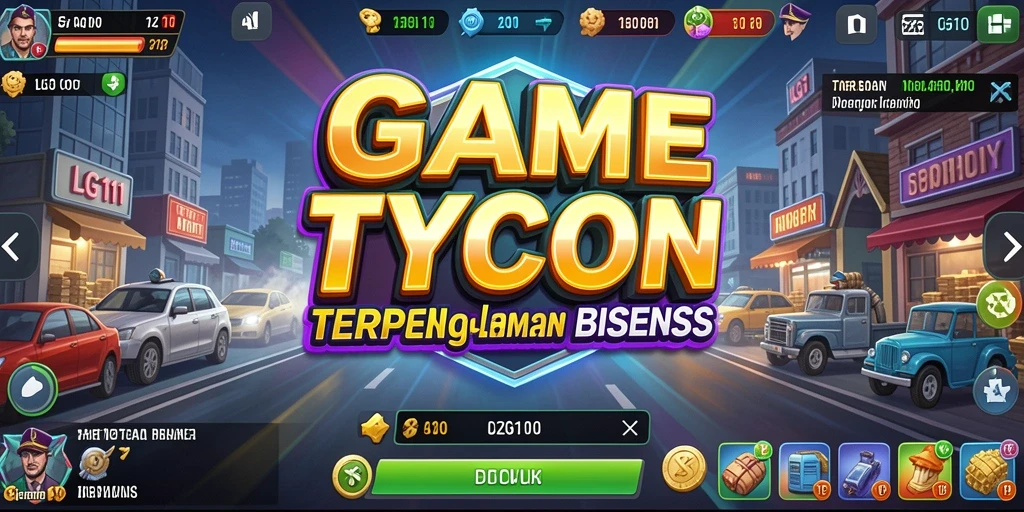 Screenshot gameplay LG111 yang menampilkan suasana bisnis yang dinamis.