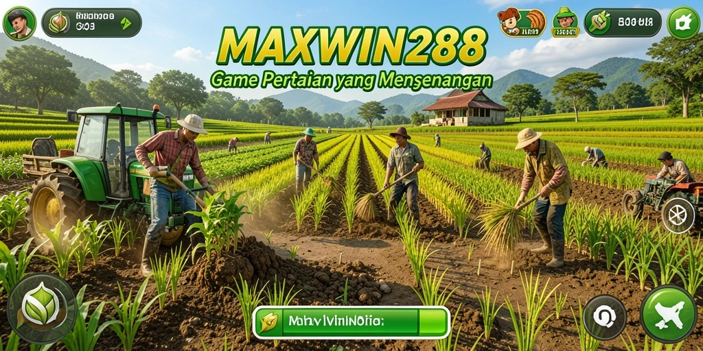 Tampilan menarik dari gameplay pertanian di MAXWIN288.