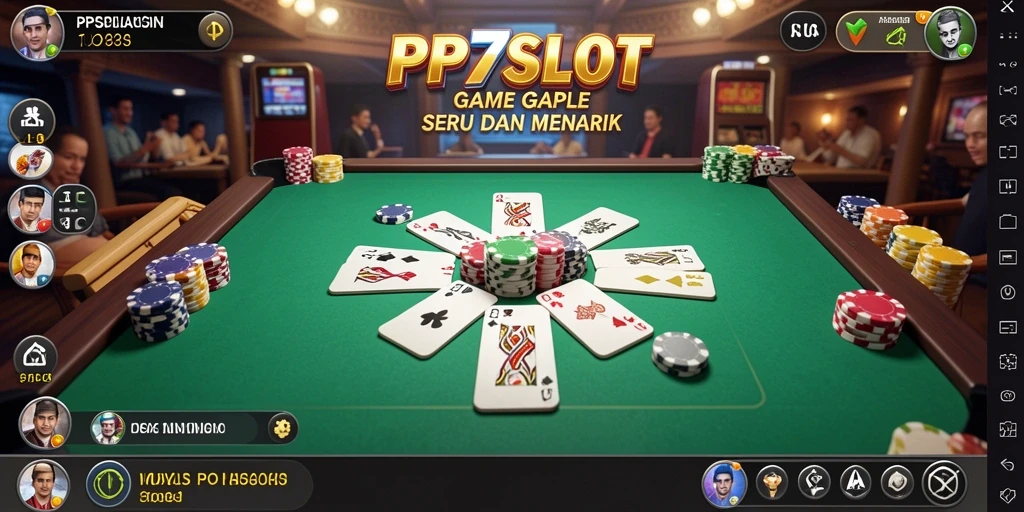 Tampilan gameplay seru PP7SLOT dalam permainan Gaple.