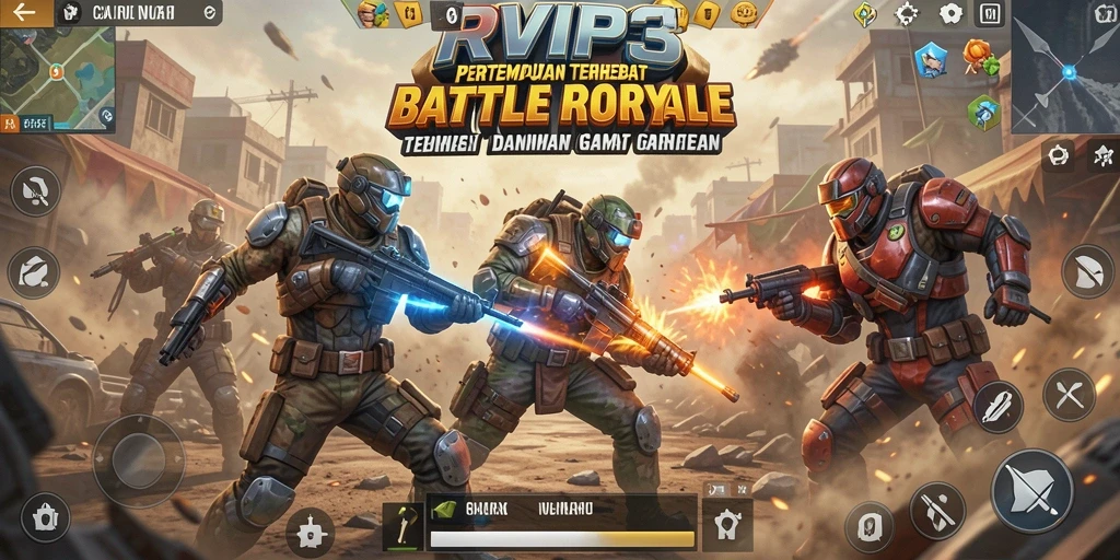 Screenshot menunjukkan aksi penuh ketegangan di RVIP3, pertempuran seru antar pemain.