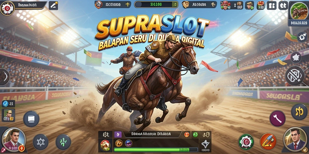 Tampilan gameplay balapan yang mendebarkan dari SUPRASLOT.
